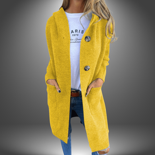 Beige Strikket Cardigan med Knapper