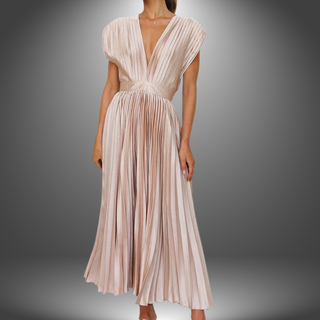 Elegant Plisseret Midikjole