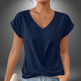 Draperet V-Hals Bluse