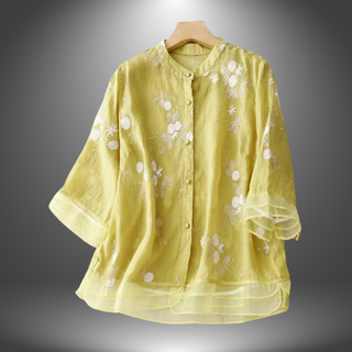 Blomstret Bomuldsbluse Elegant og Luftig