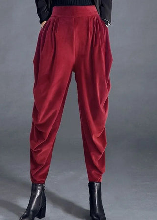 Draperede Velour Bukser