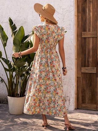 Blomstret Maxikjole med Smock