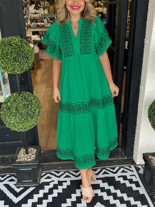 Boho Kjole med Broderi