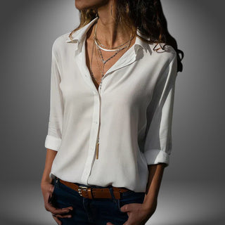 Elegant V-Hals Skjorte
