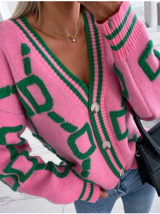 Geometrisk strikket cardigan