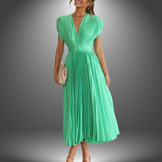 Elegant Plisseret Midikjole