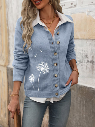 Cardigan med Blomsterprint