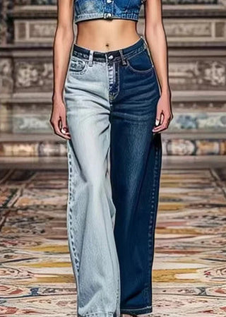 Tofarvede Bredde Pasform Denim Jeans