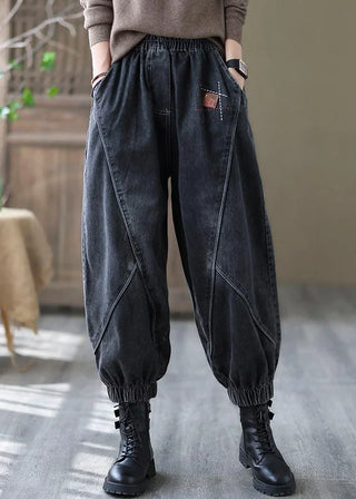 Løstsiddende denim ballonbukser