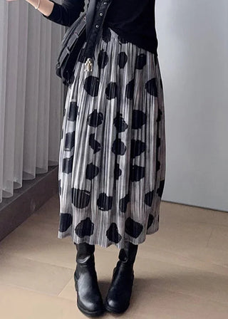 Plisseret polka dot nederdel