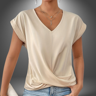 Draperet V-Hals Bluse