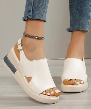 Hvide Platform Sandaler med Ankelrem