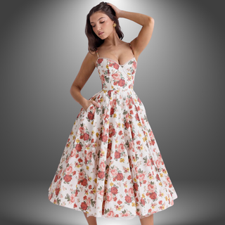 Blomstret Sommerkjole Elegant og Feminint