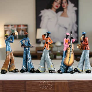 Farverig Musiker Figur Skulptur