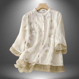 Blomstret Bomuldsbluse Elegant og Luftig