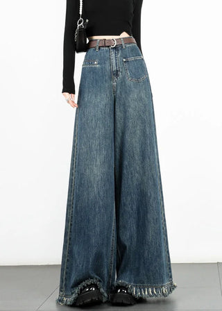 Ultra Wide-Leg Jeans med Frynsekant