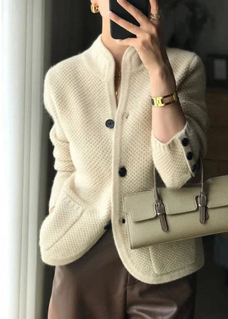Cremefarvet strikcardigan