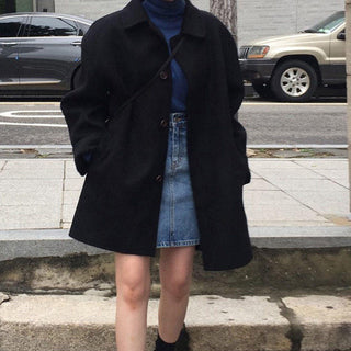 Klassisk oversize uldjakke med knapper