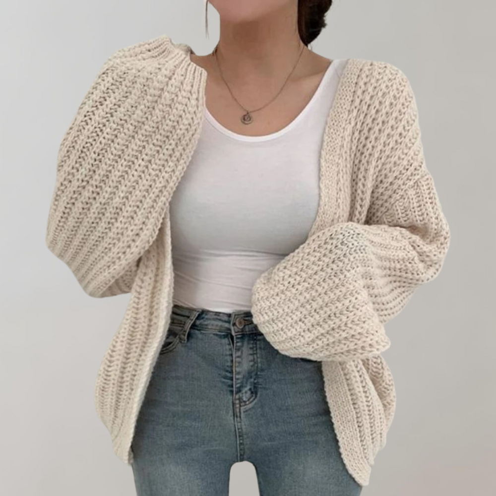 Chunky Strikket Cardigan | Casual Look | Akrylblanding
