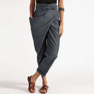 Asymmetriske wrap-bukser