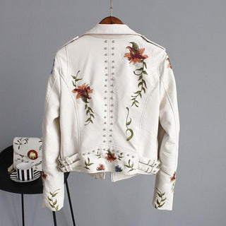 Broderet Bikerjakke