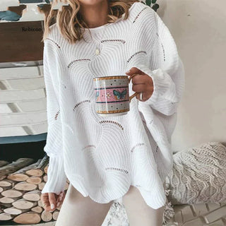 Hulmønstret Løstsiddende Sweater