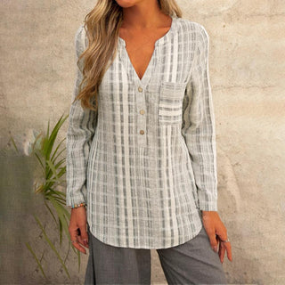 Stribet Bomuldsbluse