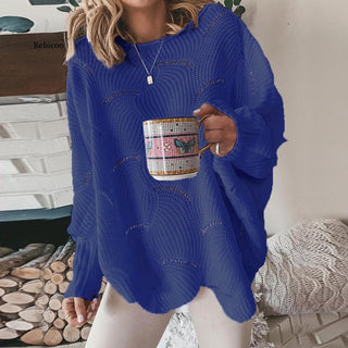 Hulmønstret Løstsiddende Sweater