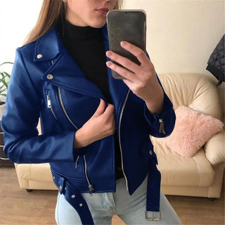 Klassisk bikerjakke i læderlook