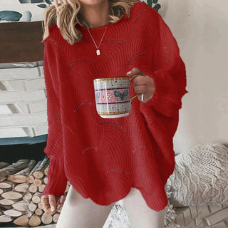 Hulmønstret Løstsiddende Sweater