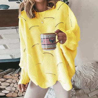 Hulmønstret Løstsiddende Sweater