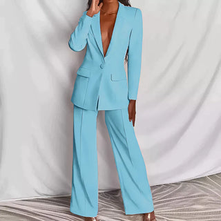 Elegant Bukser Sæt | Blazer og Vide Bukser | Perfekt til Aften og Events