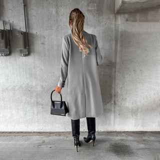Elegant Lang Frakke | Dobbeltradet | Klassisk og Tidløs Stil