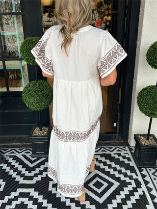 Boho Kjole med Broderi
