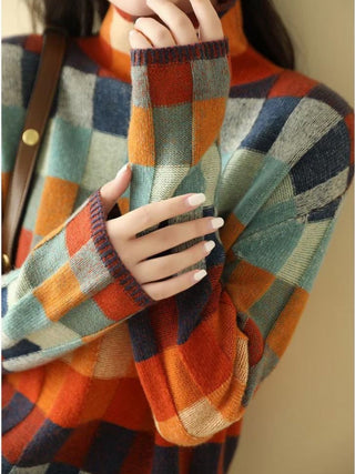 Ternet Rullekrave Sweater | Farverig og Blød | Vinterens Statement
