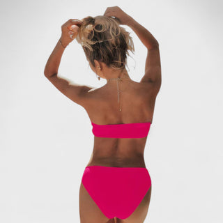 Bandeau Bikini med Blomsterdetaljer