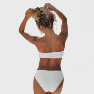 Bandeau Bikini med Blomsterdetaljer