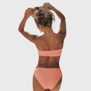 Bandeau Bikini med Blomsterdetaljer