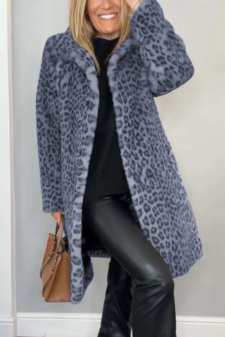 Leopard Fake Fur Frakke