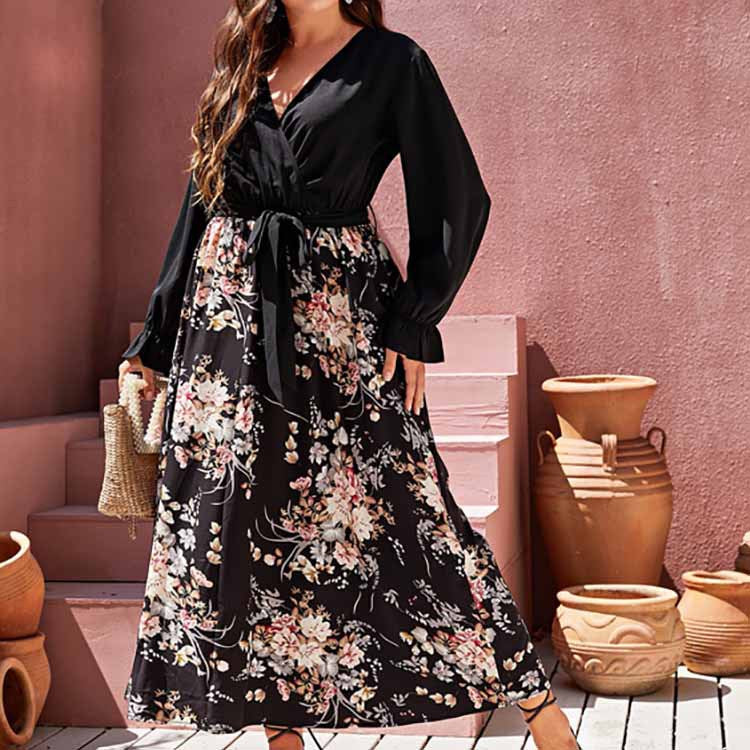 Blomstret Maxi Kjole | Omslagsdesign | Elegant & Flydende