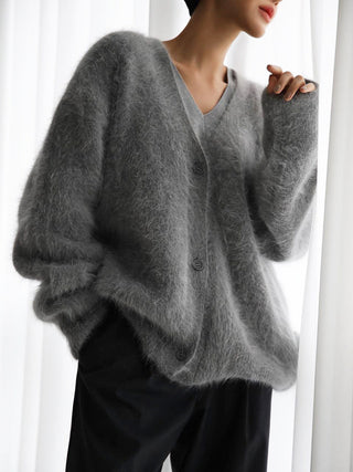 Fluffy Knapcardigan