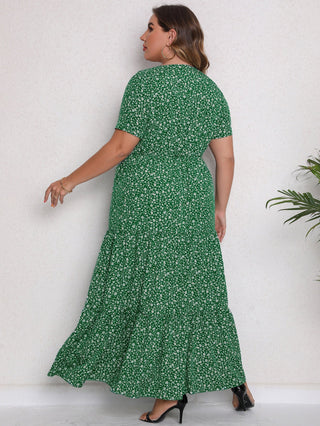 Elora | Grøn Blomstret Maxi Kjole | Let & Elegant