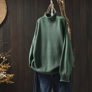 Strikket Turtleneck med Struktureret Vævning