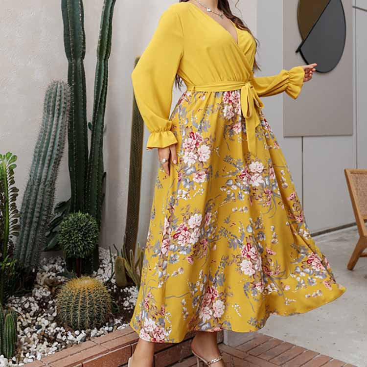 Blomstret Maxi Kjole | Omslagsdesign | Elegant & Flydende