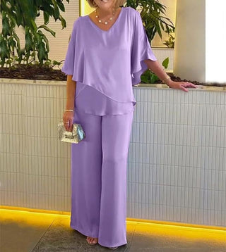 Elegant sæt med flagrende top