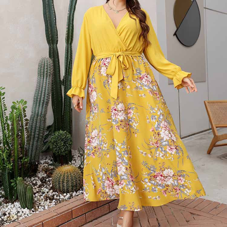 Blomstret Maxi Kjole | Omslagsdesign | Elegant & Flydende