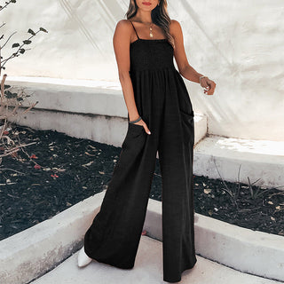 Let jumpsuit med smock og lommer