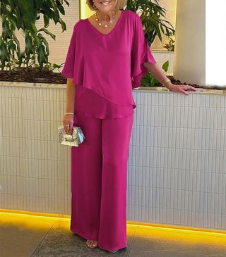 Elegant sæt med flagrende top
