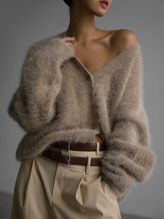 Fluffy Knapcardigan