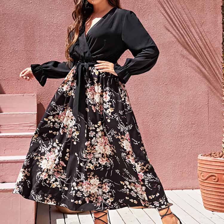 Blomstret Maxi Kjole | Omslagsdesign | Elegant & Flydende